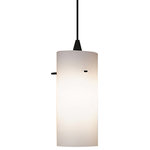 WAC Lighting - WAC Lighting Dax White Pendant with Black Canopy - Dax - Contemporary Collection. Stimulate the aesthetic sense of your room with simple and understated cased white glass cylinders finished in white and amber acid etched colors.