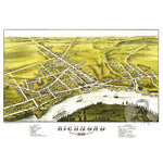 Ted's Vintage Art - Historic Richmond, ME Map 1878, Vintage Maine Art Print, 12"x18" - Ghosted image on final product not included