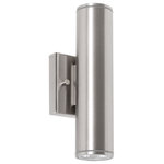 AFX Inc. - Beverly Outdoor LED Wall Sconce, Satin Nickel, 10" - Illuminate your outdoor space with the Beverly Outdoor LED Wall Sconce, expertly crafted from aluminum and glass for enduring durability. With integrated LED technology, this dimmable fixture offers both efficient lighting and ambiance control. Its wet location rating ensures suitability for various weather conditions, while the cylindrical shape and modern-transitional style combine to create a sleek and versatile lighting solution that enhances your outdoor decor.