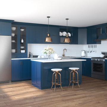 Navy Blue Shaker RTA Cabinets