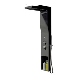 ADM Bathroom Design - ADM Shower Panel System With Handheld Shower Sprayer, Black, 58" - Shower Panels And Columns