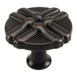 Cosmas - Cabinet Round Knob, Oil Rubbed Bronze Braided, Set of 10 - Cabinet And Drawer Knobs