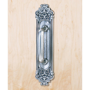 Ornate 15.75" Entryway Door Pull, Wrought Iron