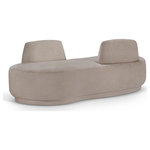Meridian Furniture - Argyle Upholstered Chaise/Loveseat, Beige, Chenille Fabric - Comfort takes a cozy spot in the limelight when you bring home this lovely Argyle beige chenille fabric chaise/loveseat. Embrace the softness of chenille with backs on opposite sides, offering versatile seating arrangements in a contemporary design. Whether lounging solo or cuddling up with a loved one, its inviting texture and modern silhouette create a sanctuary of relaxation. Perfect for cozy corners or spacious living areas, this piece combines warmth with understated elegance for a truly comforting experience.
