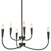 LNC 6-Light Matte Black Candle Modern/Contemporary LED Indoor Chandelier