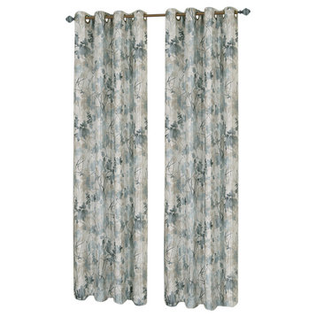Tranquil, Lined Grommet Window Curtain Panel, 50"x84", Mist