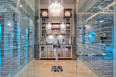 Example of a transitional wine cellar design in Phoenix