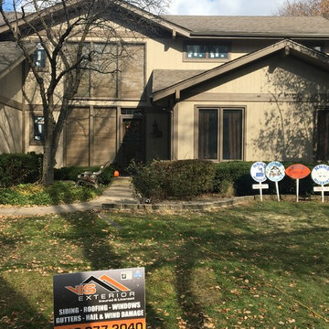 LP Smartside 4x8 sheets, Anderson 400 series Casement windows and trim