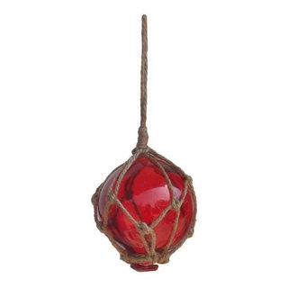 Red Japanese Glass Ball Fishing Float Decoration Christmas Ornament 4