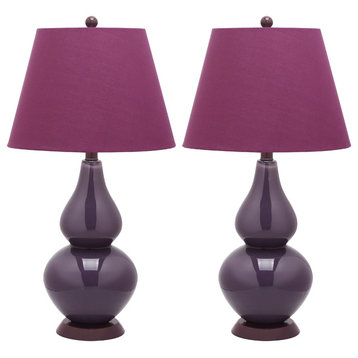 Safavieh Cybil Double Gourd Lamps, Set of 2, Dark Purple