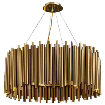 Luxury Gold Stainless Steel Round Chandelier for living room, dining room, 39,4"