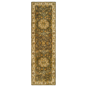 Safavieh Heritage Collection HG954 Rug, Green/Taupe, 2'3" X 6'