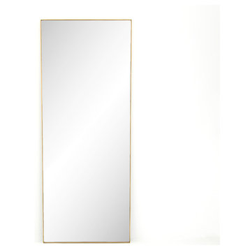 Bellvue Floor Mirror, Polished Brass