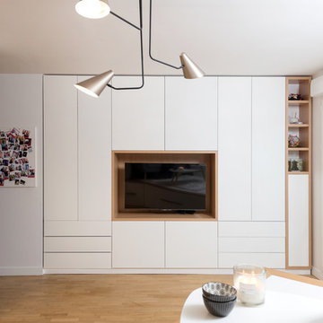 UN STUDIO COCOONING – Rénovation d’une petite surface/mobiliers sur-mesure