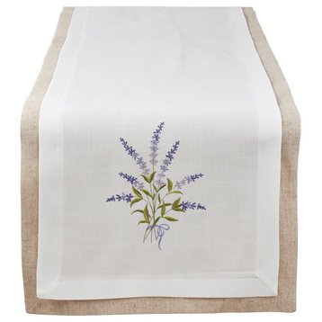 Lavandula Collection Country Double Layer Linen 16"x72" Table Runner