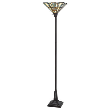 3101 Tiffany 1 Light Floor Lamp, Dark Bronze