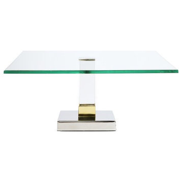 Square Glass Cake Stand with Acrylic Stem