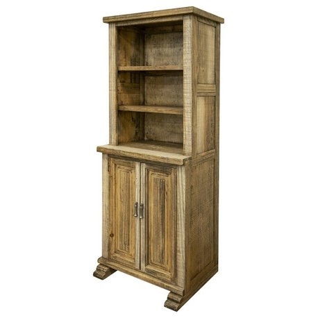 Crafters and Weavers Westwood Rustic 2 Shelf, 2 Door Pier Bookcase