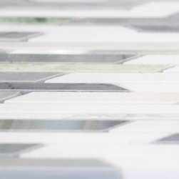 White and Mint ZigZag Stone Tile Mosaics - Home Accessories & Decor