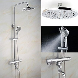 Swivel Bathtub Filler Spout and Brass Rain Shower Head Exposed Wall Mount Shower - Products
