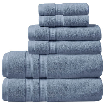 Beautyrest 750g Premium Antimicrobial 6-Piece Towel Sets, Navy Blue