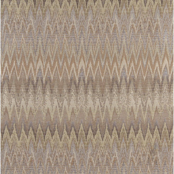 Gold, Beige And Platinum, Woven Flame Stitch Upholstery Fabric By The Yard