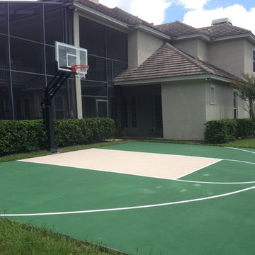 Justin C's Pro Dunk Gold Basketball System on a 35x28 in Windermere, FL