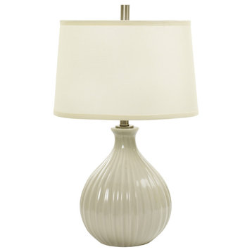 Fangio Lighting 26" Ceramic Table Lamp With Ripple Design, Coventry Gray Crackle