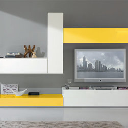 Modern Italian Wall Unit Exential Y38 by Spar - $4,869.00 - Entertainment Centers And Tv Stands