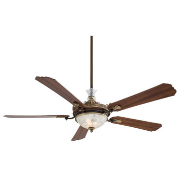 Minka-Aire Cristafano LED 2-Light 68" Indoor Ceiling Fan in Belcaro Walnut