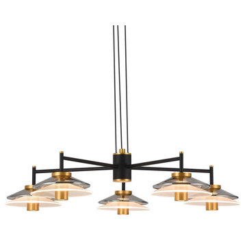 Verona 31" ETL Certified Integrated LED Height Adjustable Chandelier, Black