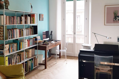 This is an example of a bohemian home office in Milan.