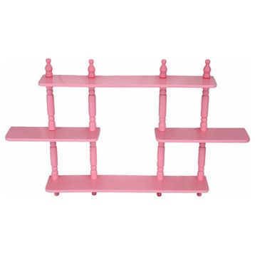 3 Tier Wall Shelf, Pink