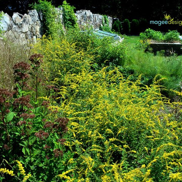 Pool house and native plants