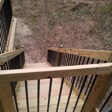 Large Wood Deck with angled decking