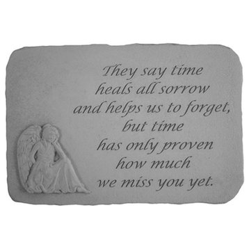 "They Say Time Heals", With Sitting Angel Memorial Garden Stone