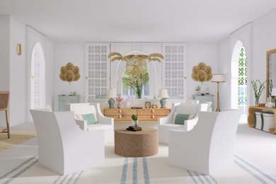 Beach style living room photo in Miami