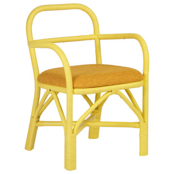 Ginny Yellow Rattan Dining Chair - Yellow