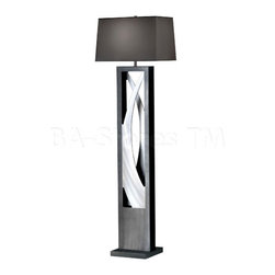 Silver Wave Floor Lamp with Charcoal Shade - Floor Lamps