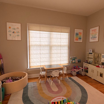 Luxury Children's Playroom with Custom Cordless Roman Shades | Mooresville NC
