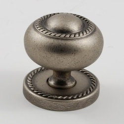 Antique Pewter Cabinet Knob &ndash; Rope - Brackets