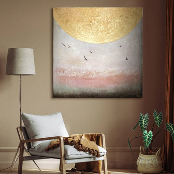 Abstract wall art for living room decor "The power of the sun II"