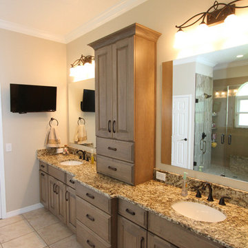 Double Vanity with Storage Tower