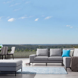 Lavita Furniture - JUNE Outdoor Corner Lounge with Ottoman - Outdoor Footstools And Ottomans