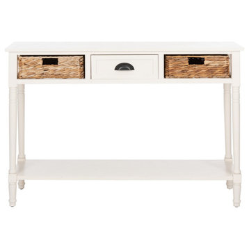 Marissa Console Table With Storage Distressed White