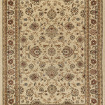 Tayse Rugs - Raleigh Traditional Floral Beige Rectangle Area Rug, 5' x 7' - Redefine style with the engaging oriental design of this area rug. The floral pattern has an antique ivory background with sangria red