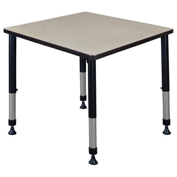 Kee 30" Square Height Adjustable Classroom Table, Maple