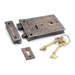 Restorers Brass Ornate Rim Lock - Door Locks