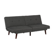 DHP Olivia Memory Foam Linen Convertible Sofa, Gray
