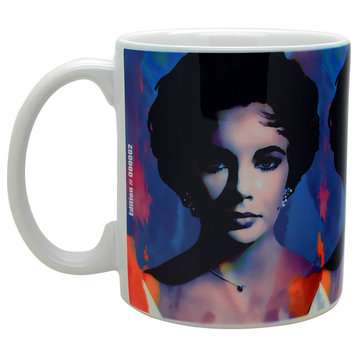 Elizabeth Taylor "The Color Of Passion" Mug Art by Mark Lewis
